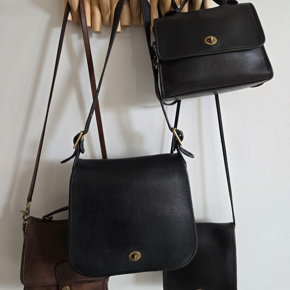 Vintage Black Coach Stewardess Bag
